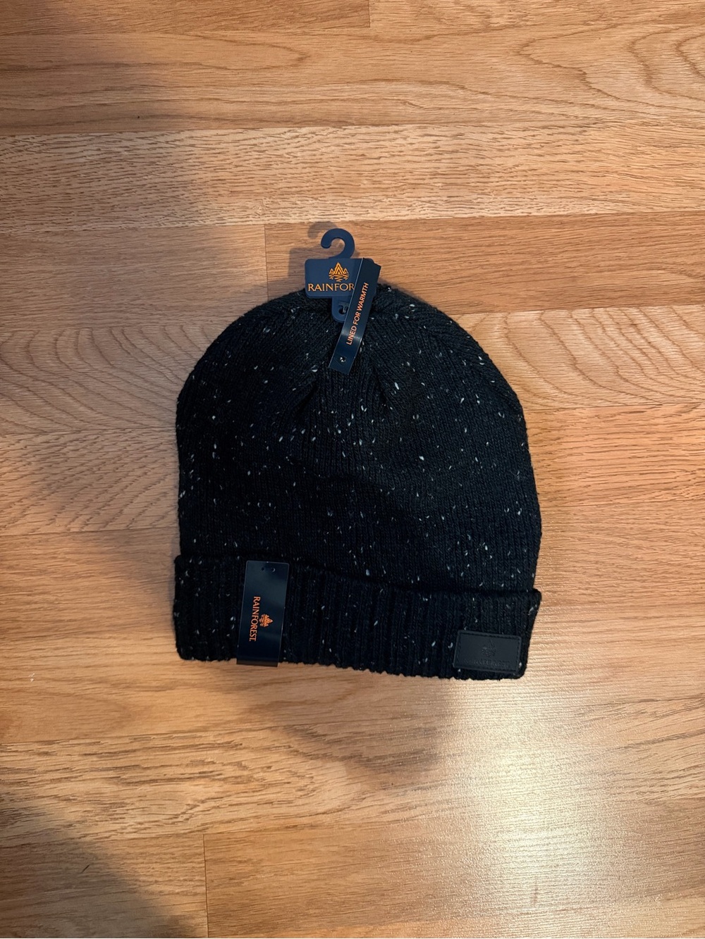 RAINFOREST Black Speckled Cuffed Knit Beanie